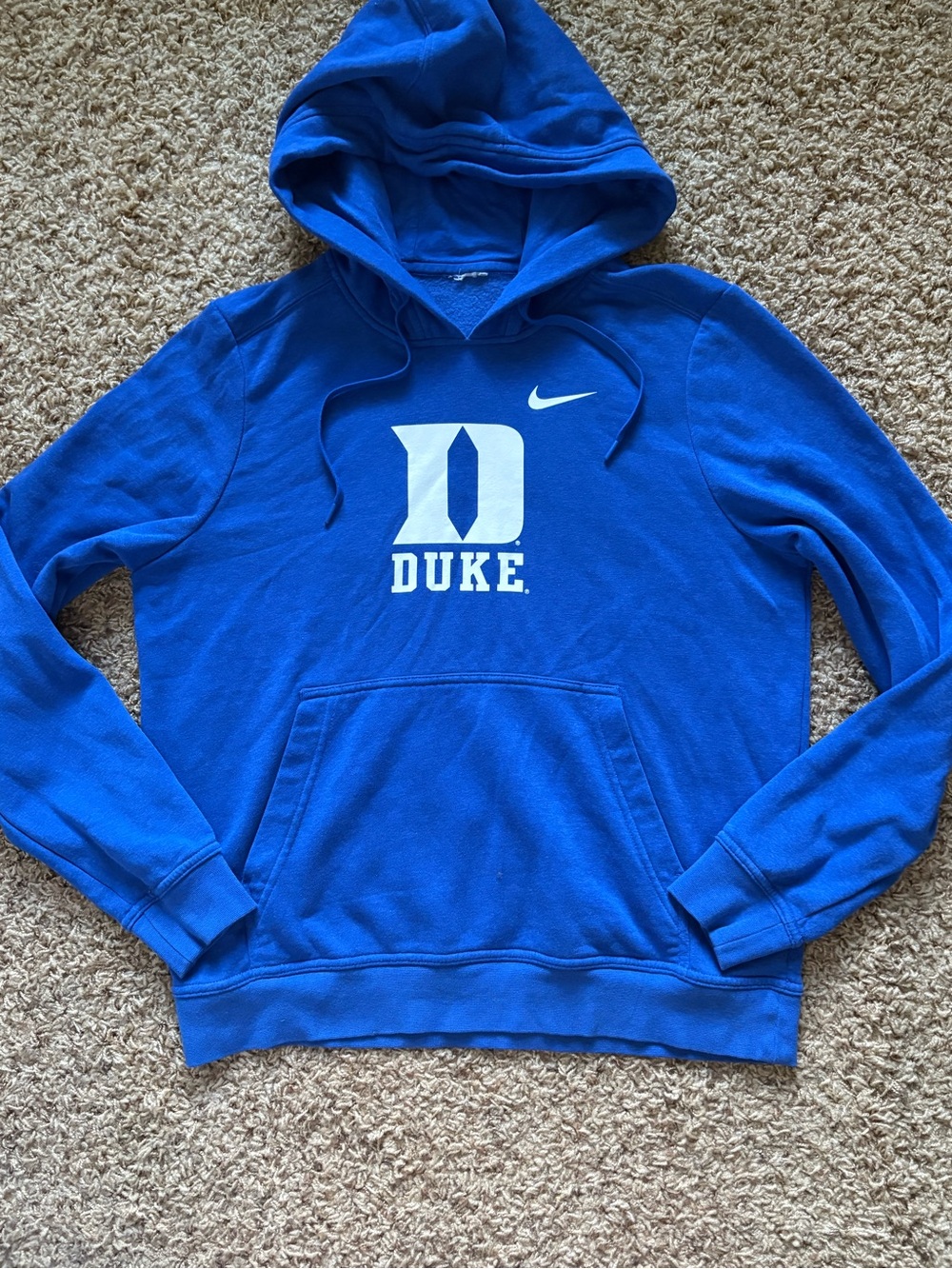 Nike Kids Duke Royal Blue Hoodie with White Logo size Medium